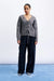 FRNCH Seorak Cardigan in Gris — Full-body view