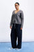 FRNCH Seorak Cardigan in Gris — Side view