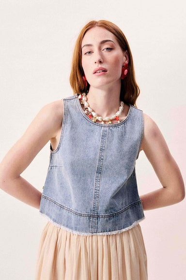 frnch aqualina top bleu jean