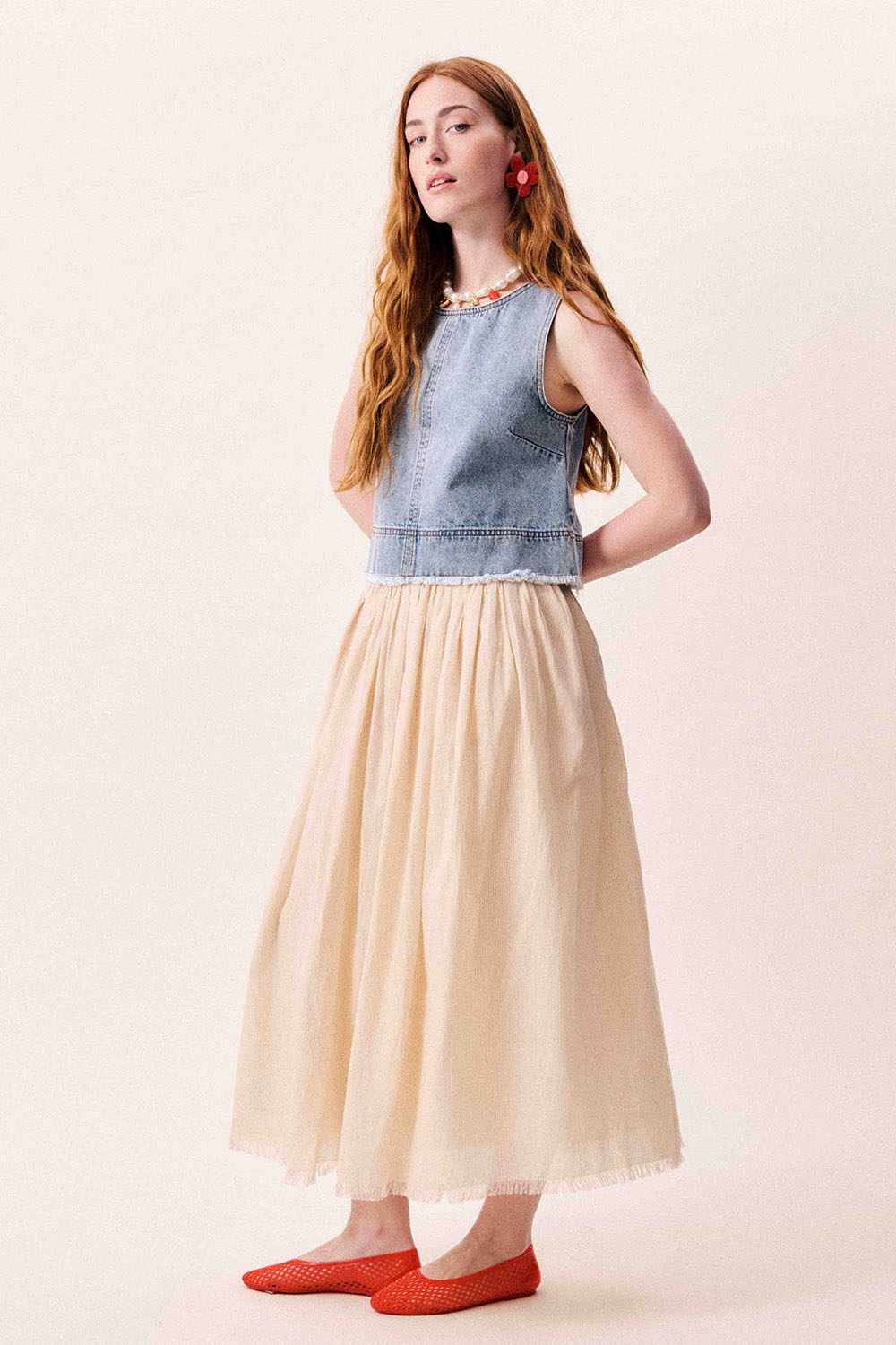 frnch aqualina top bleu jean side