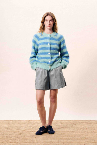 frnch azur cardigan bleu azur front