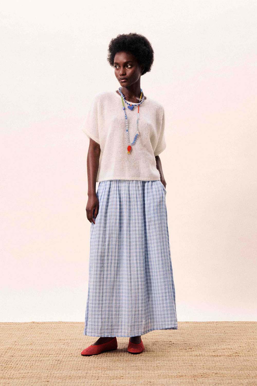 frnch cobalt skirt bleu clair front