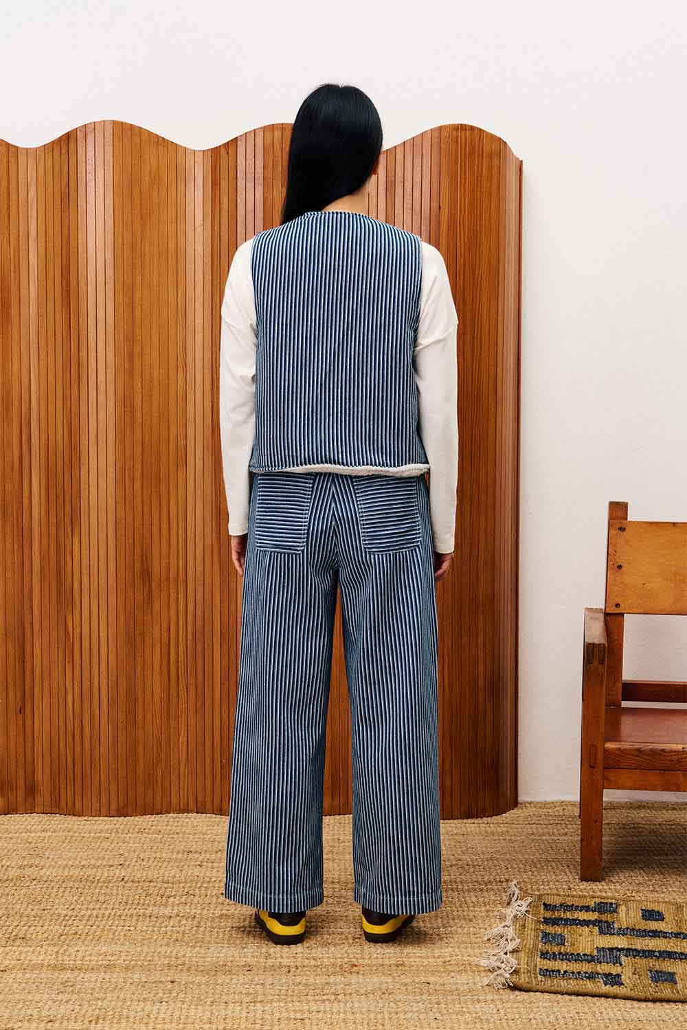 FRNCH - Cymric Vest - Bleu Jean - Back