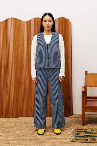 FRNCH - Cymric Vest - Bleu Jean - Front