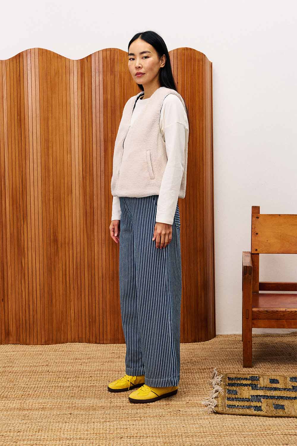 FRNCH - Cymric Vest - Bleu Jean - Reversed Side