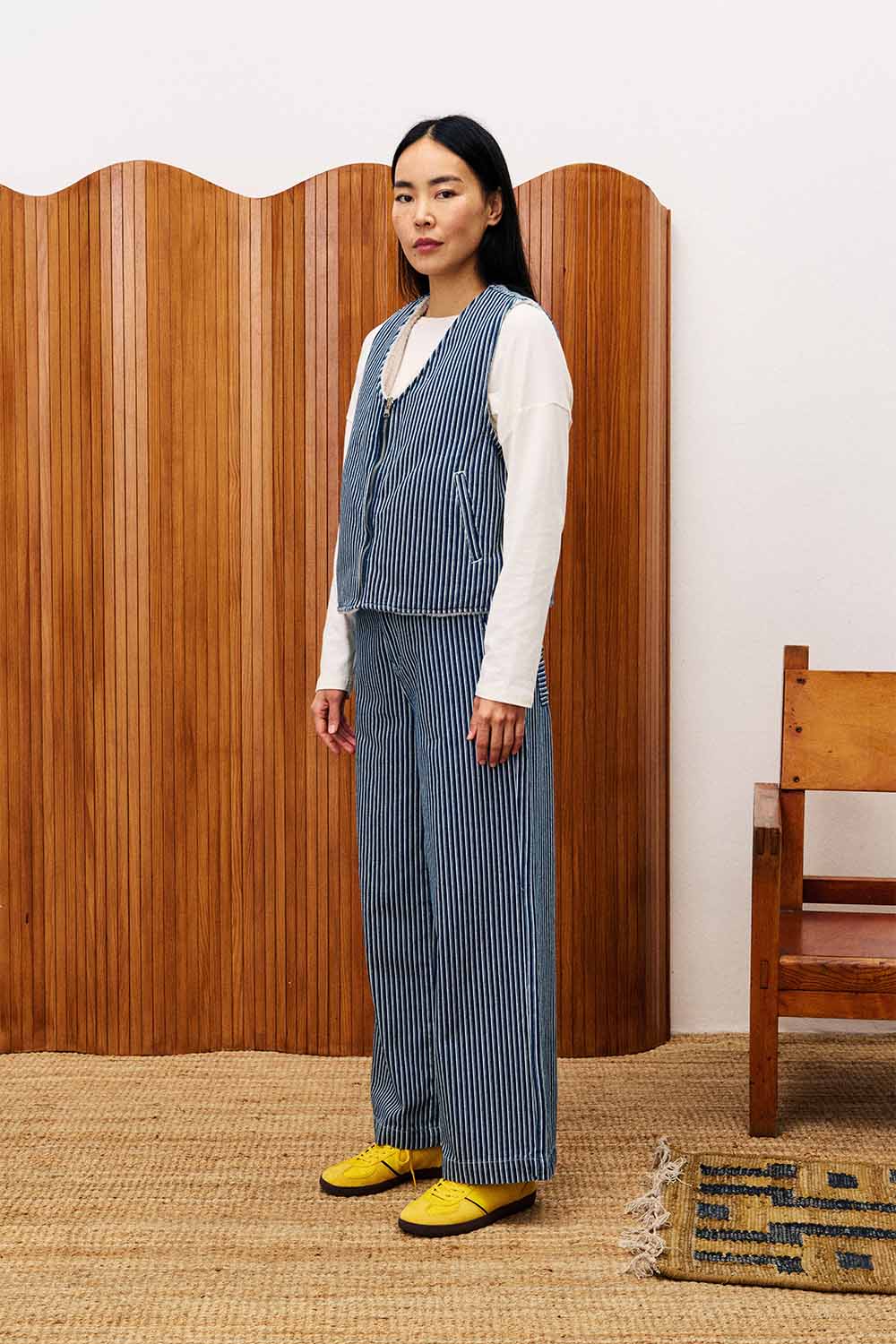 FRNCH - Cymric Vest - Bleu Jean - Side