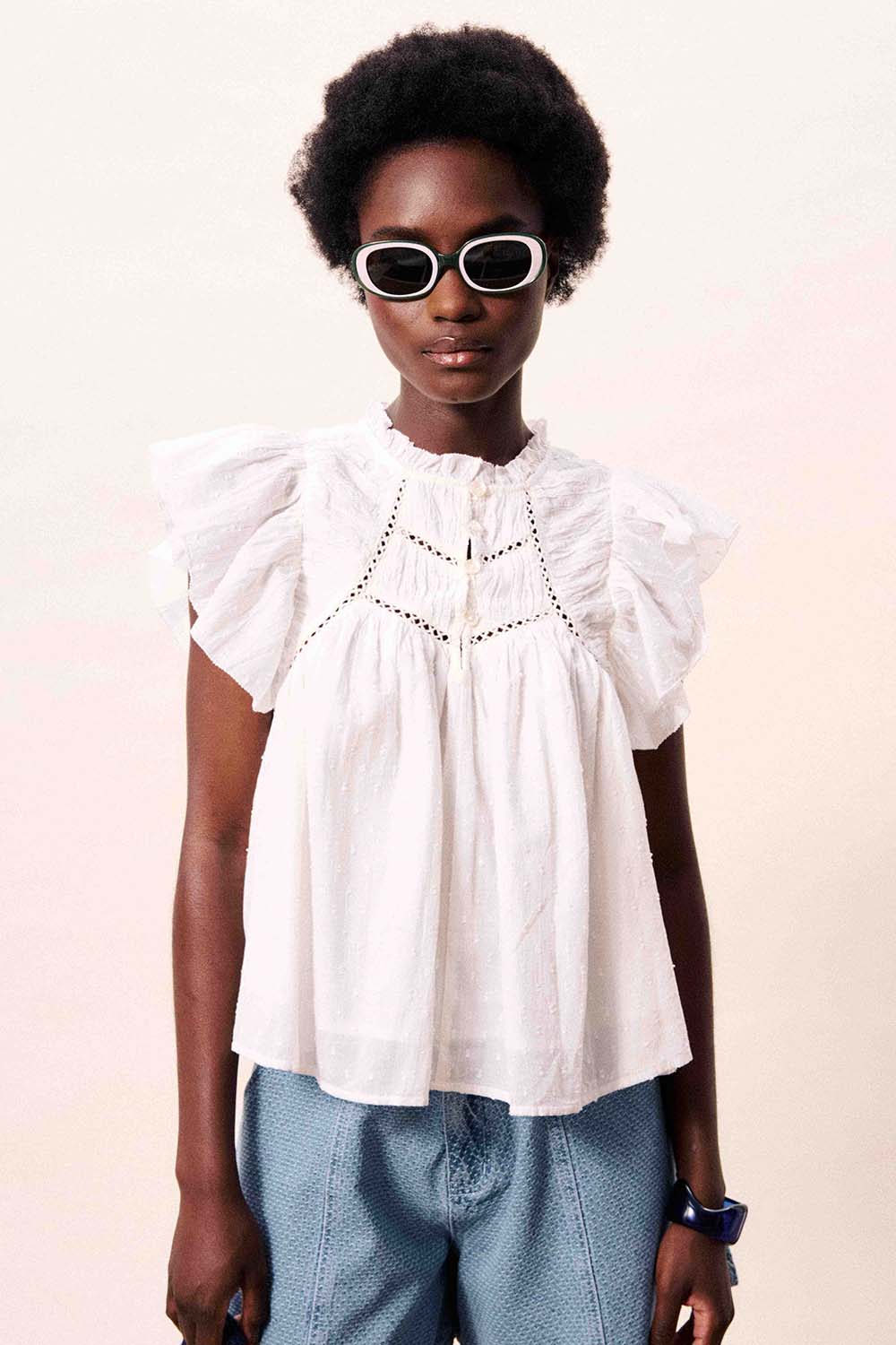 frnch detiana top blanc