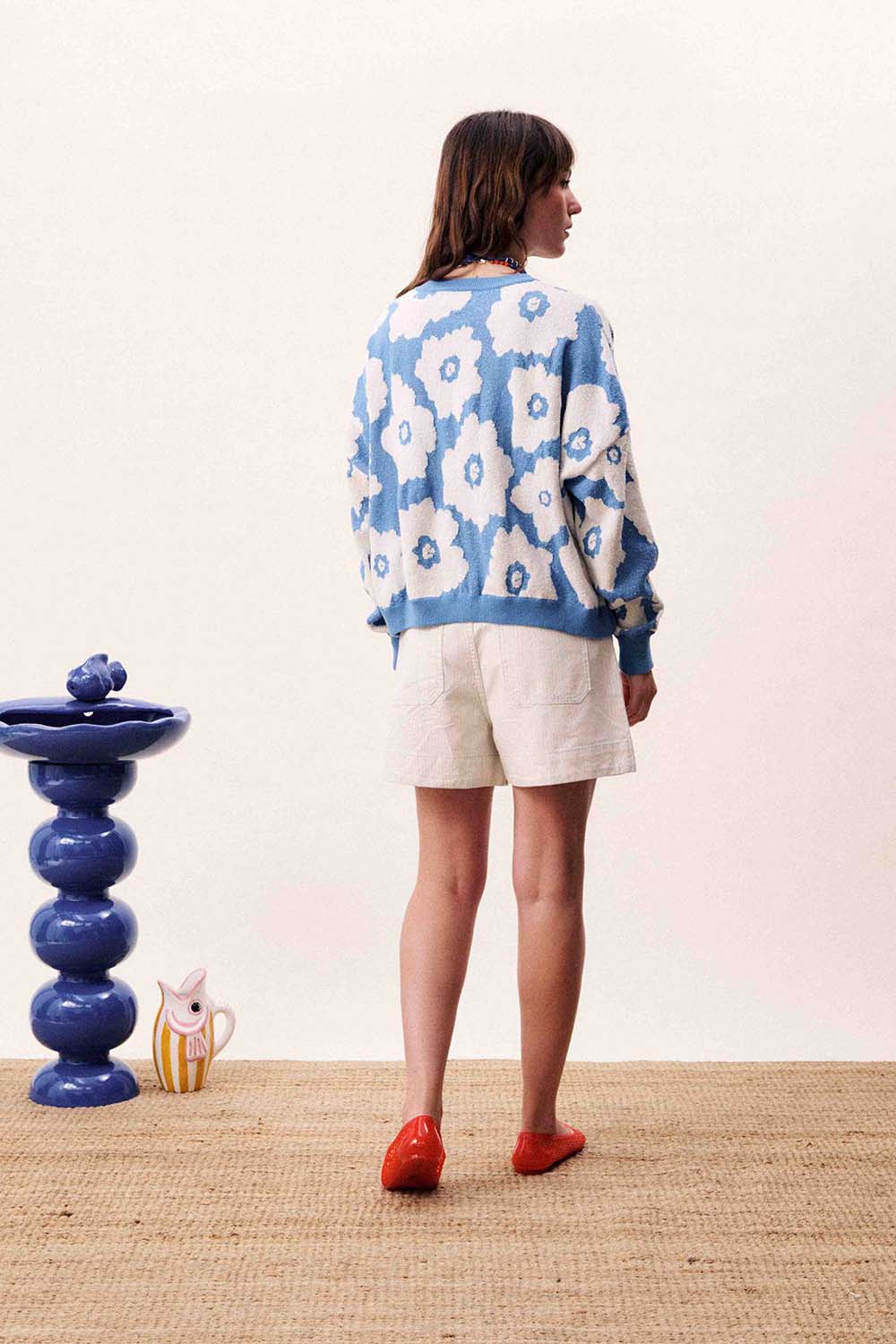 frnch dulse cardigan bleu jean back