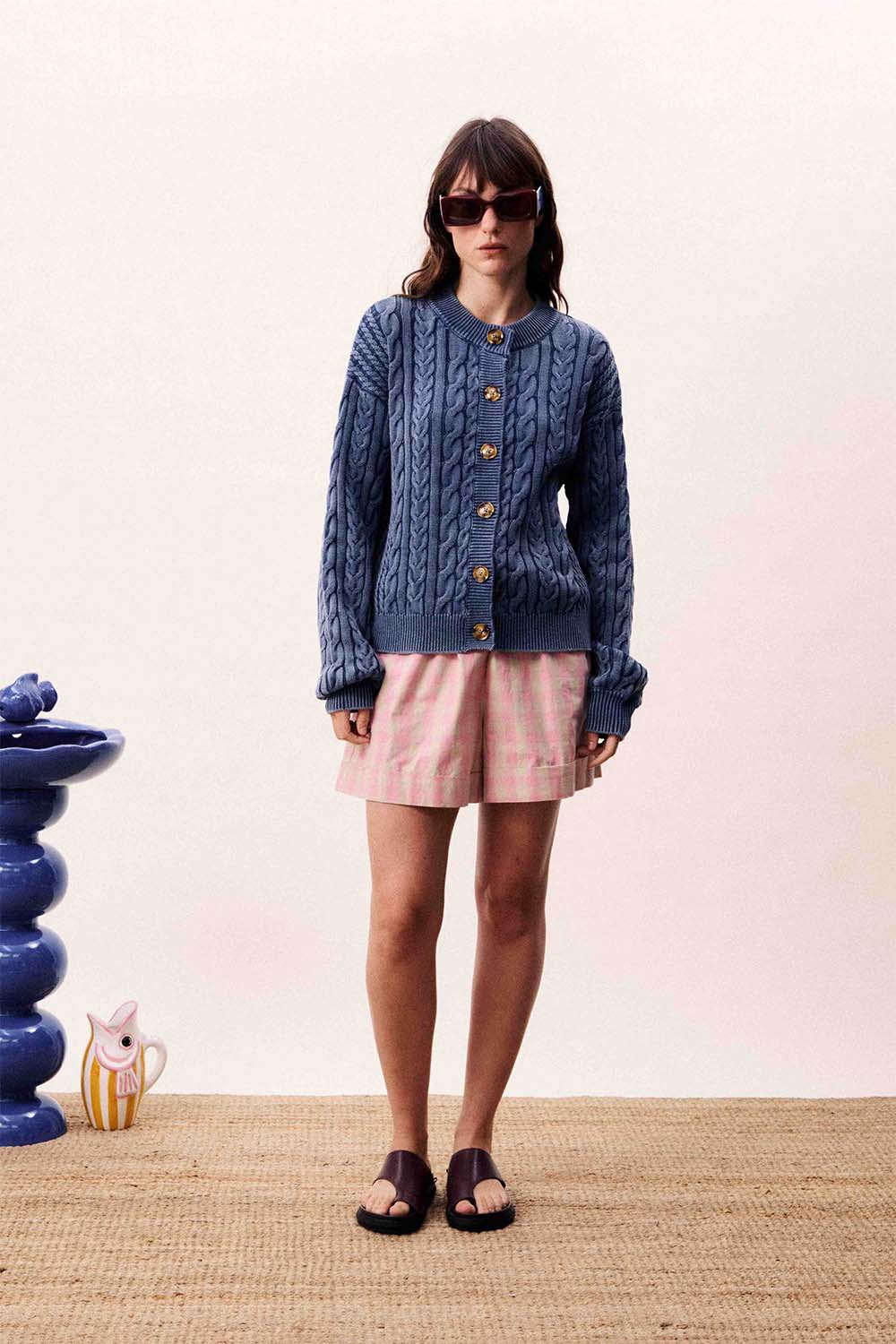 frnch janet cardigan bleu jean front