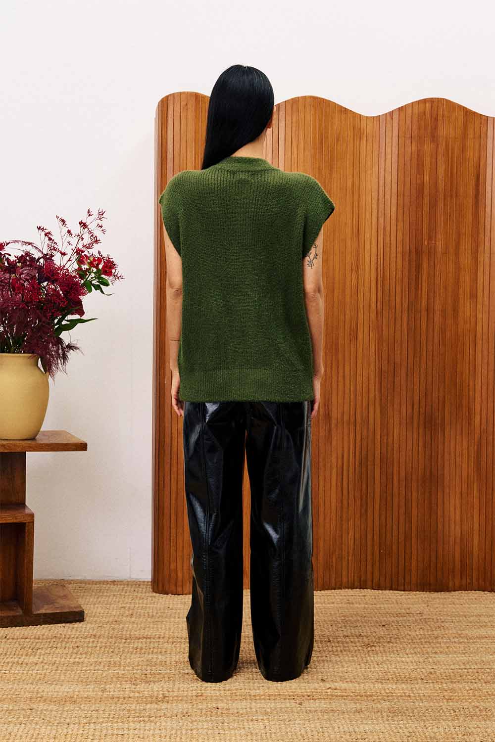 FRNCH - Matcha Vest - Vert Mousse - Back