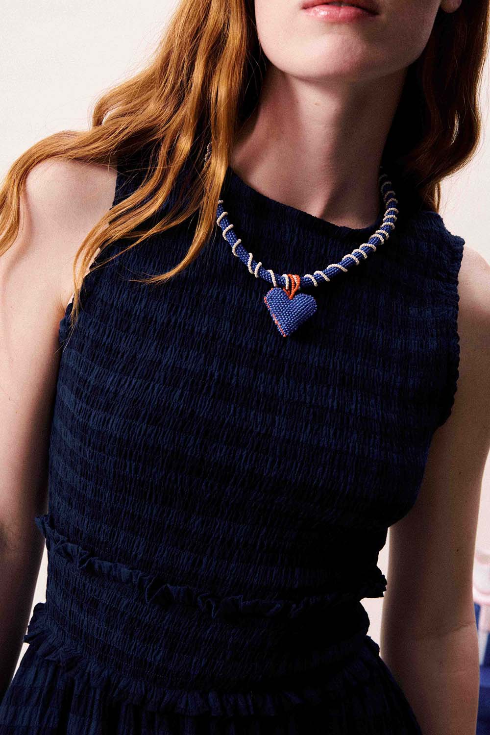 frnch saquarema dress bleu marine detail