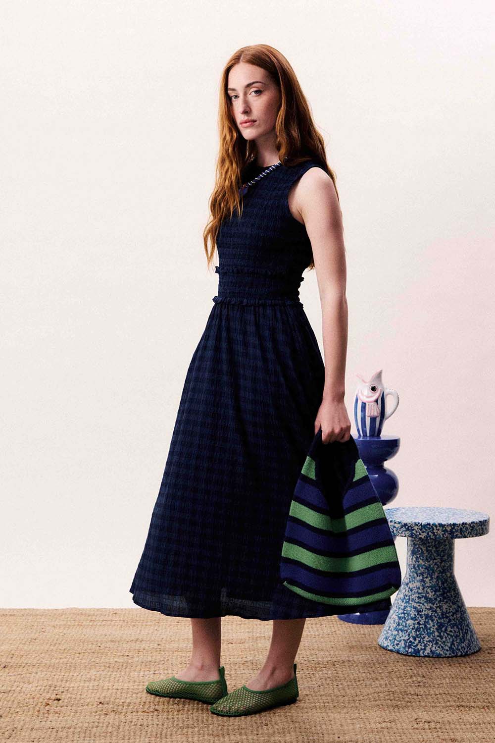 frnch saquarema dress bleu marine side