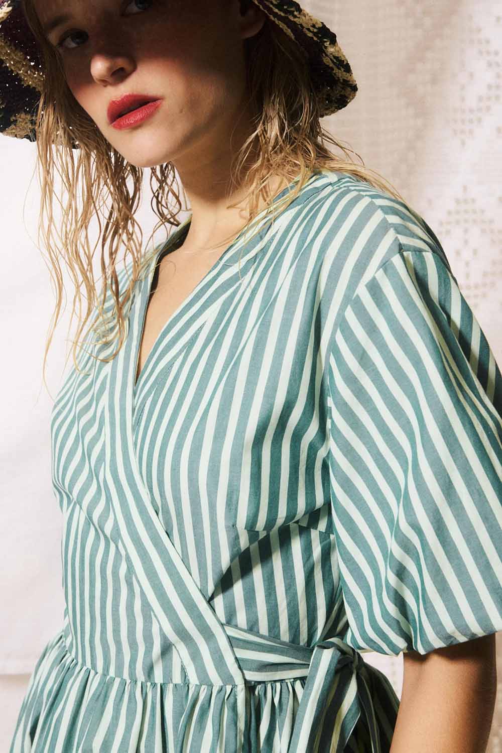 frnch sassio dress vert rivage detail