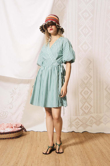 frnch sassio dress vert rivage front