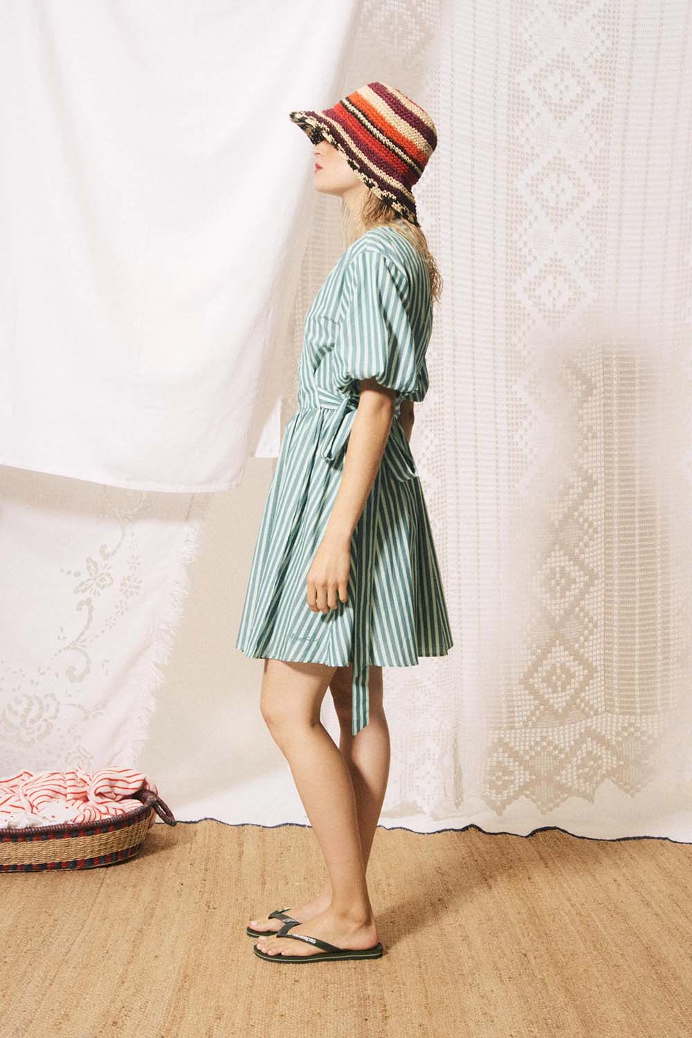 frnch sassio dress vert rivage side