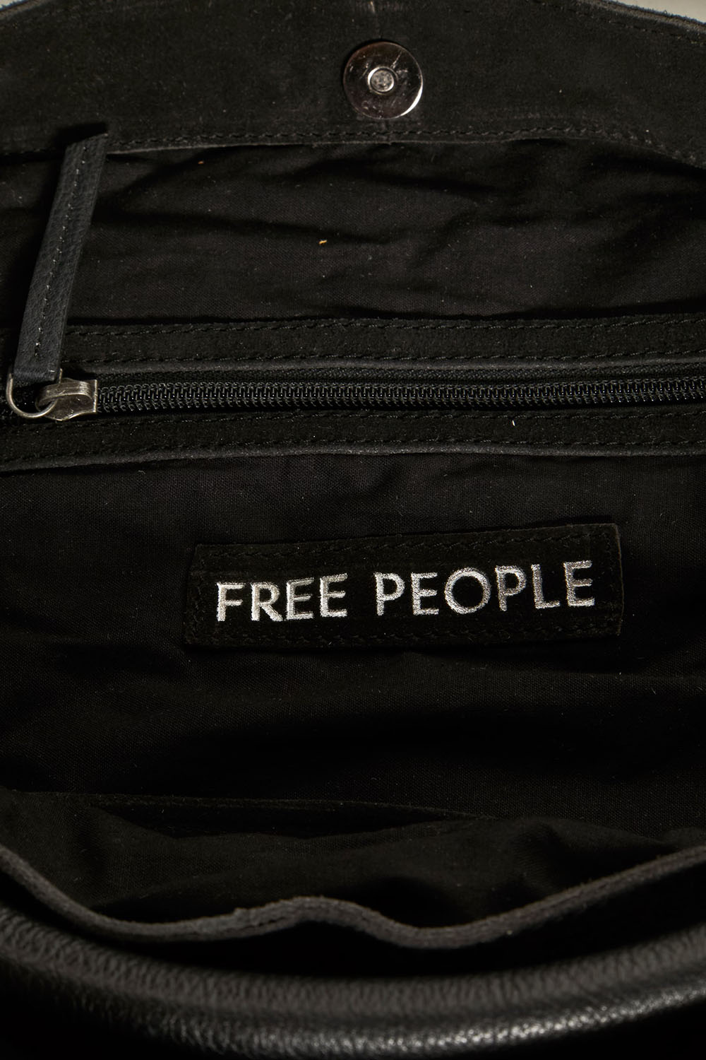 Free People - Suzie Suede Slouch Tote - Black - Interior