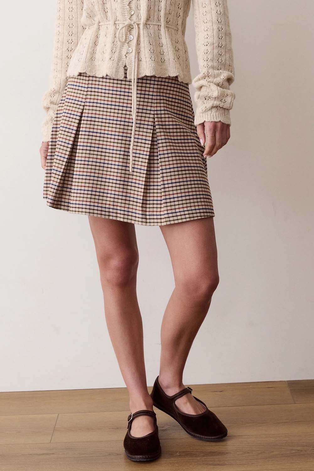 Lola Pleated Moleskin Skirt