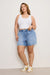 Good American - Carpenter Long Shorts - Indigo - Plus Front