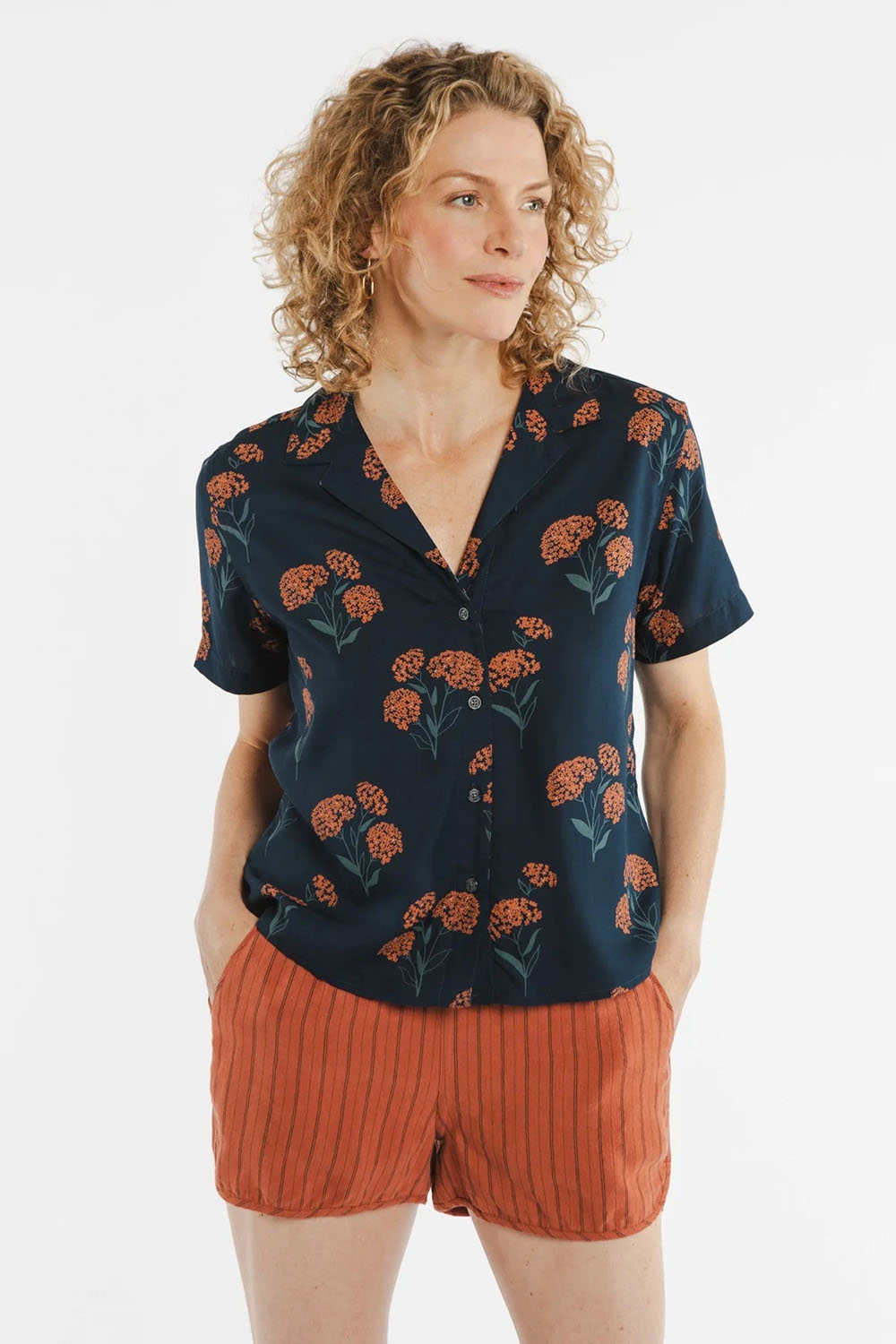 Bridge & Burn - Mila Cropped Shirt - Wildflower - Profile