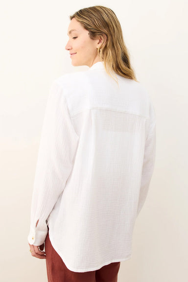 Marine Layer - Jane Relaxed Shirt - White - Back