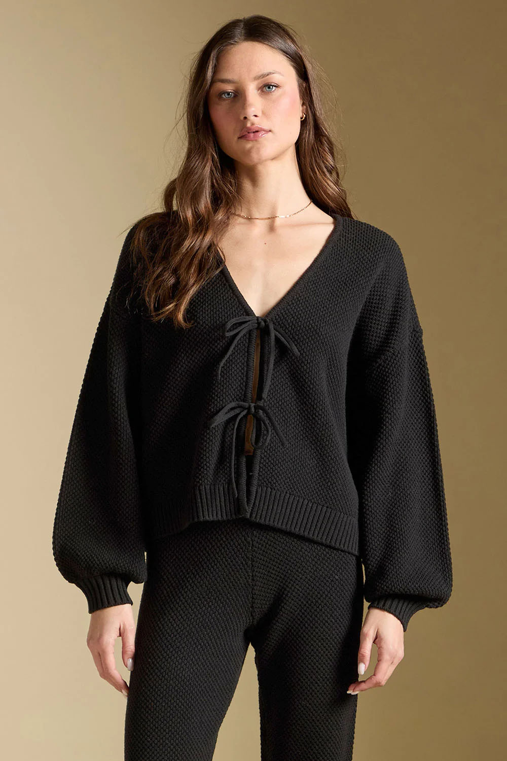 Saltwater Luxe Ellyn Sweater in Black — Front view