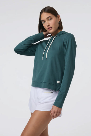 Vuori - Halo Essential Hoodie - Moss Heather - Front