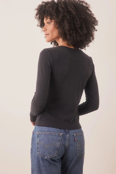 Marine Layer - Lexi Rib Sun-In LS Tee - Black - Back