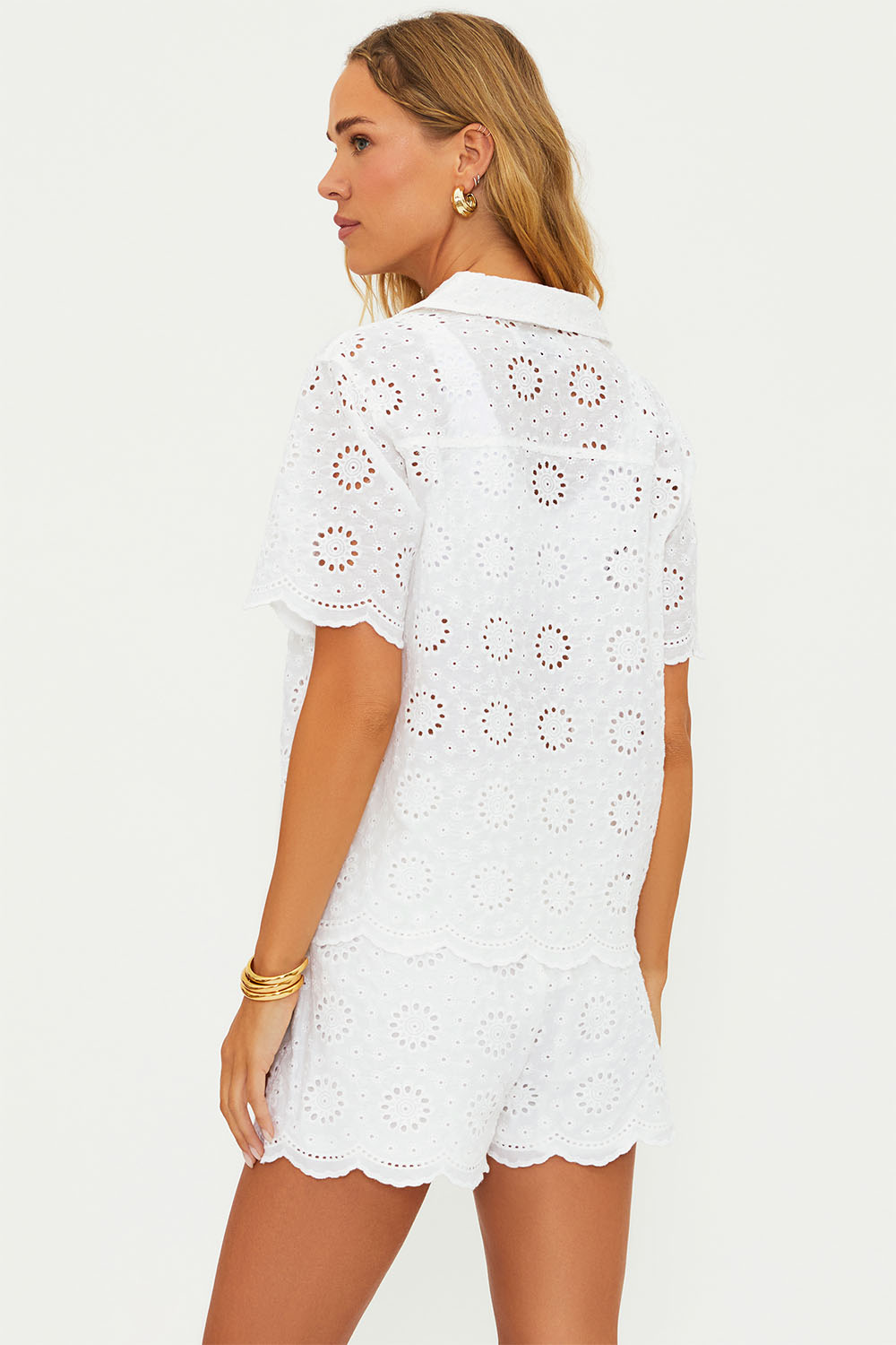 Beach Riot - Lexie Top - White Magnolia Eyelet - Back