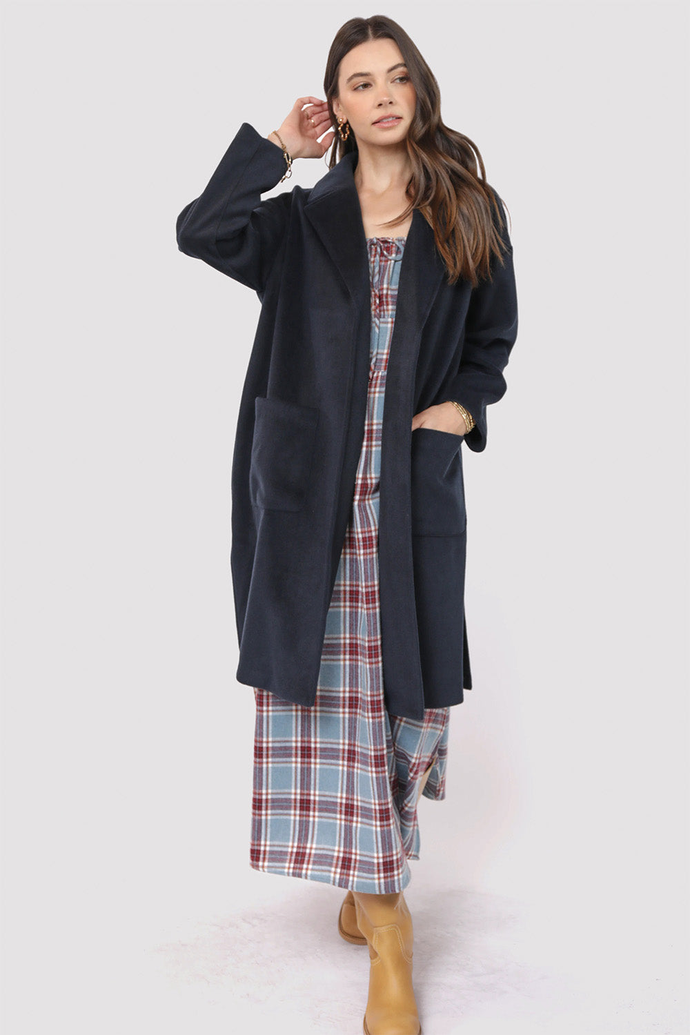 Sadie & Sage - Hayley Open Coat - Dark Navy - Front
