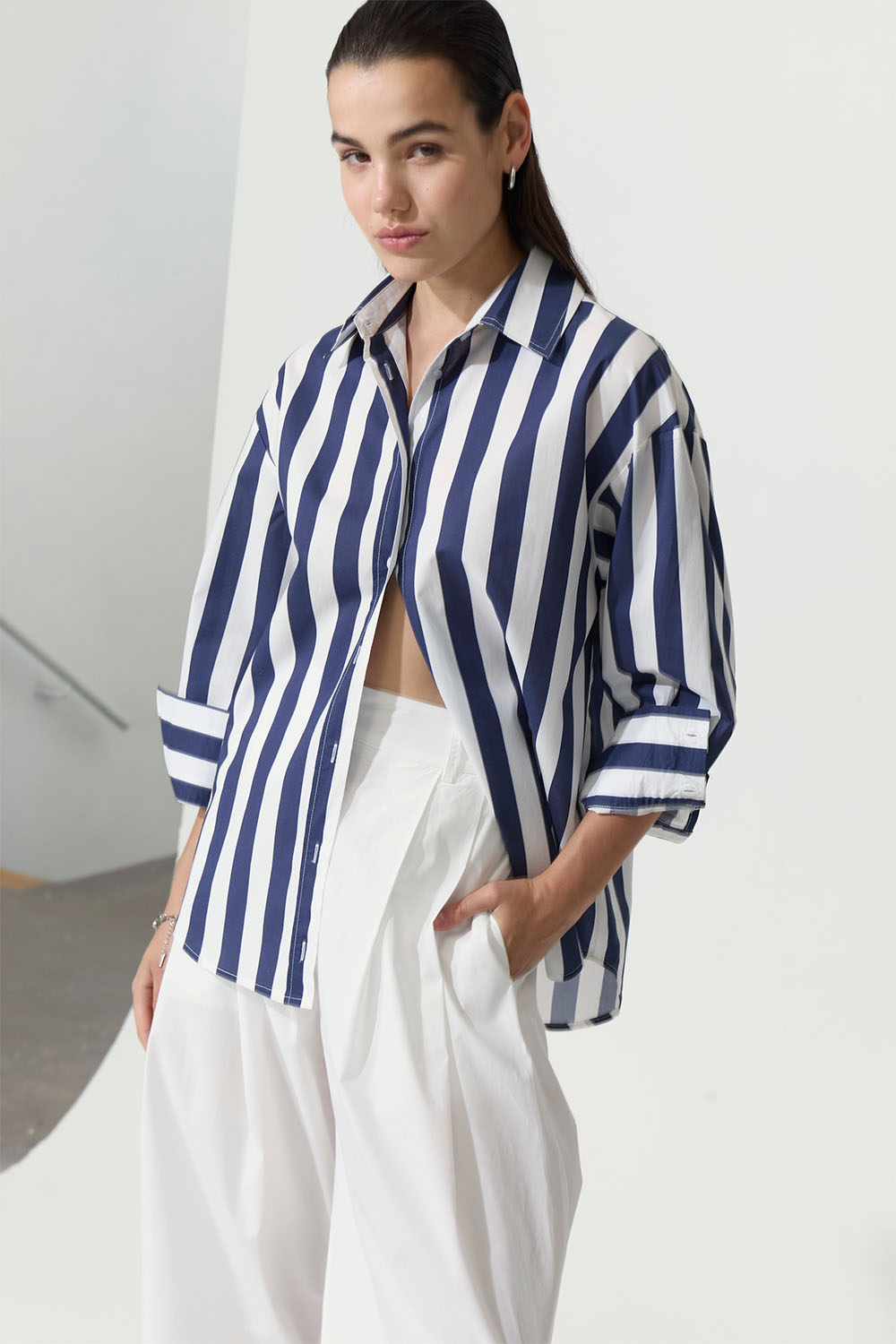 Deluc - Vicenzo Shirt - Striped Blue - Front