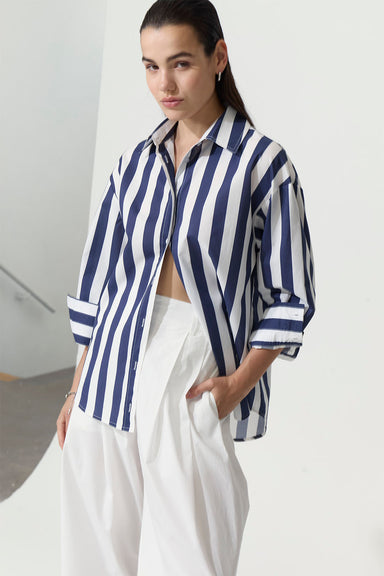 Deluc - Vicenzo Shirt - Striped Blue - Front