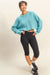Double Zero - Cropped Knit Sweater - Sky Blue
