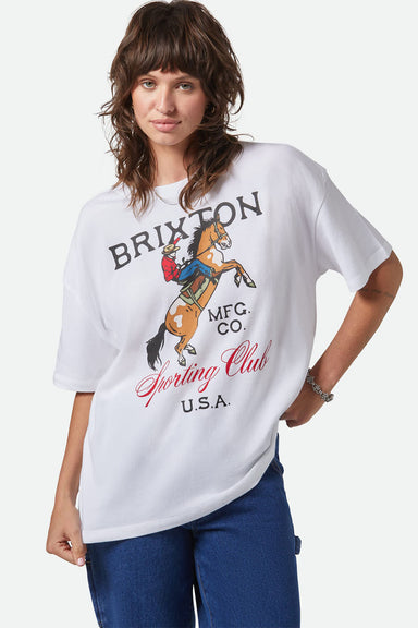 Brixton - Sporting Club Oversized BF Tee - White - Front