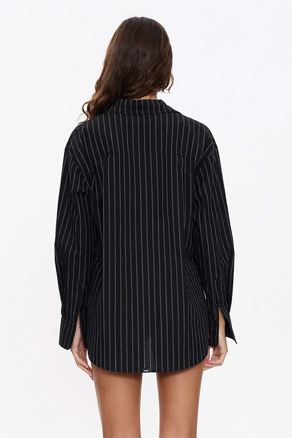 Thrills - Unwind Stripe Oversized Shirt - Black - Back