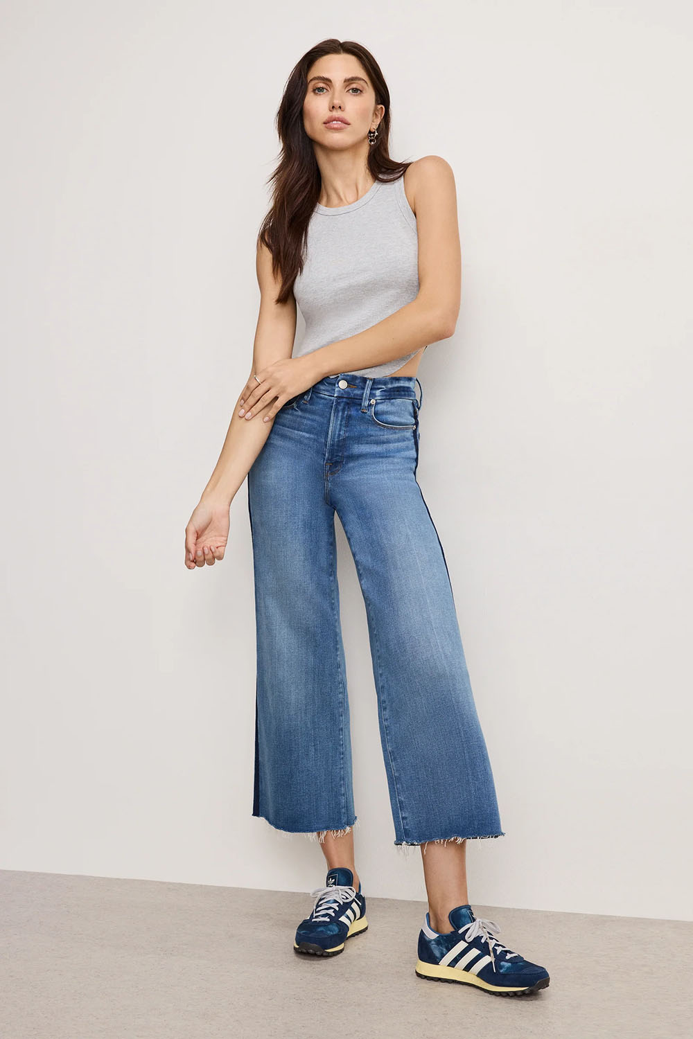 GOOD WAIST CROP PALAZZO JEANS - INDIGO