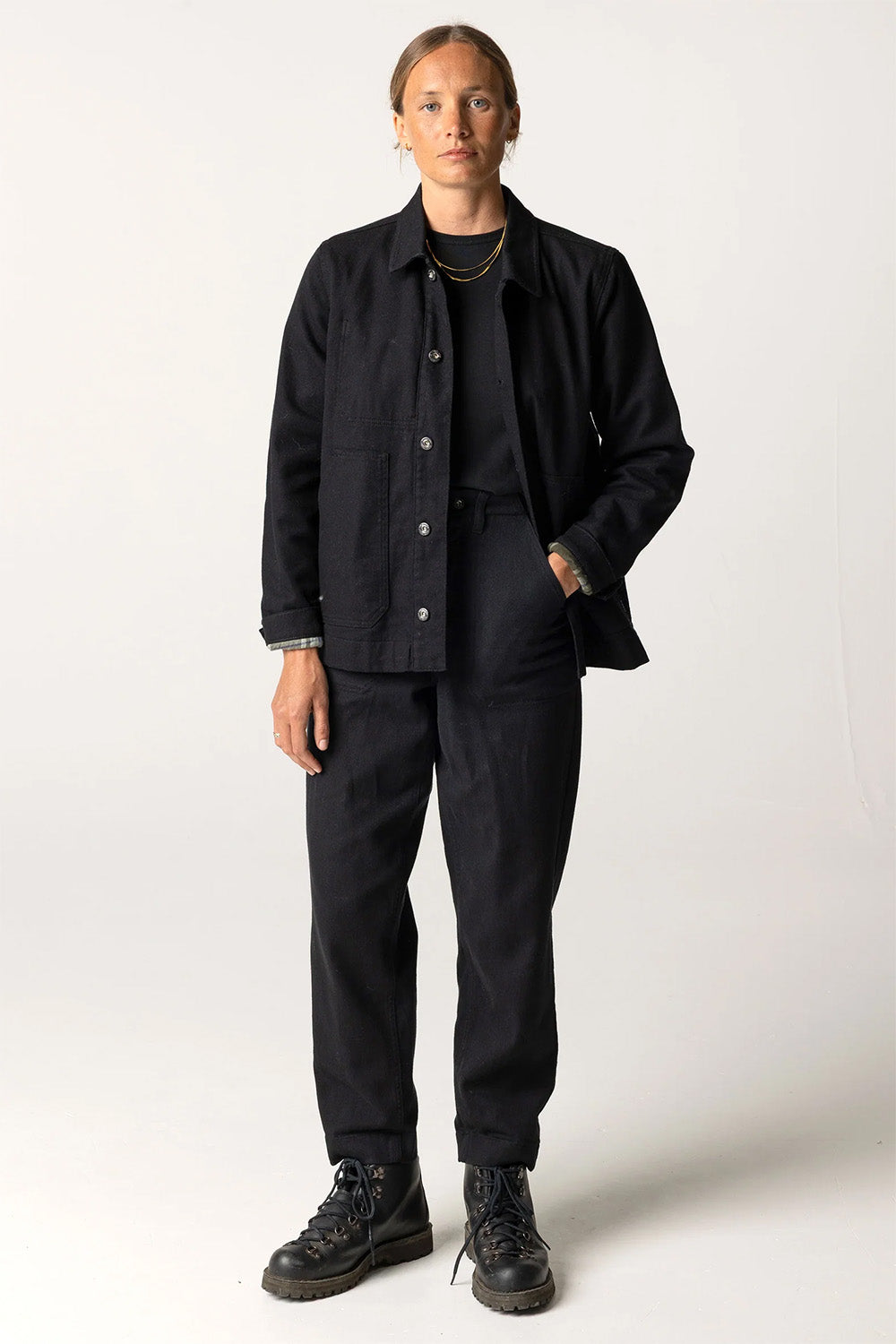 Finisterre - Yarrel Flannel Lined Jacket - Black - Front