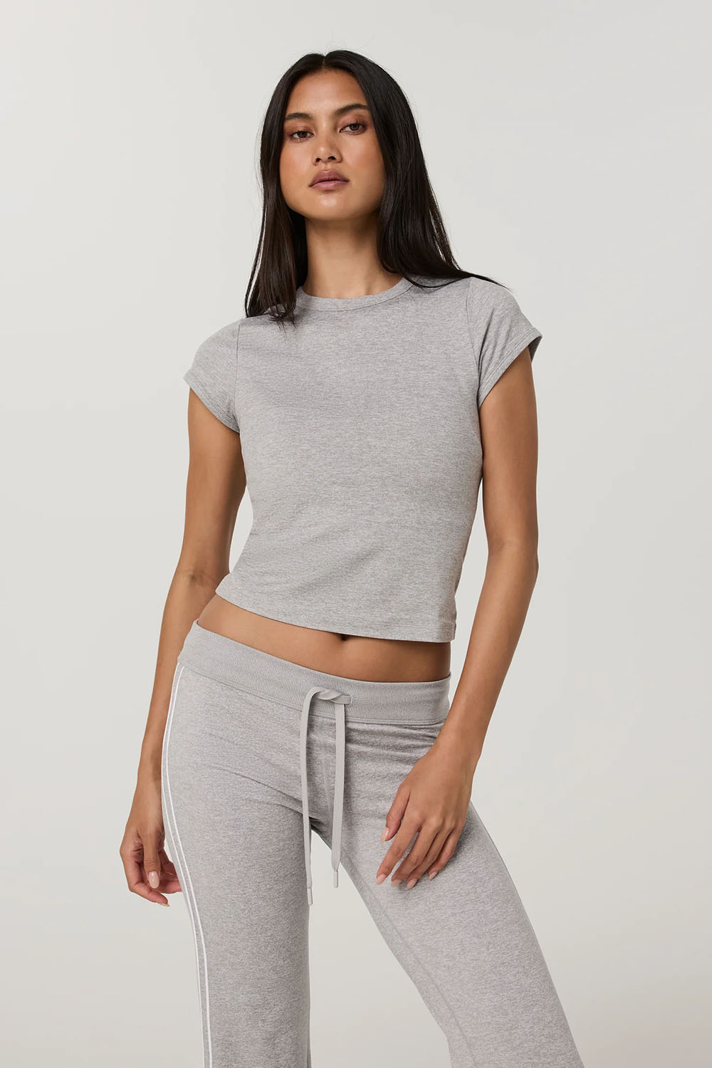 Vuori - Halo Baby Tee - Pale Grey Heather Tonal - Front
