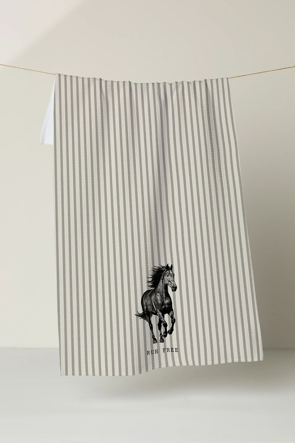 Geometry Run Free Tea Towel — Styled view, second angle