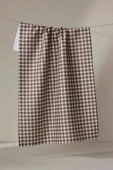 Geometry Whidbey Check Tea Towel — Styled view