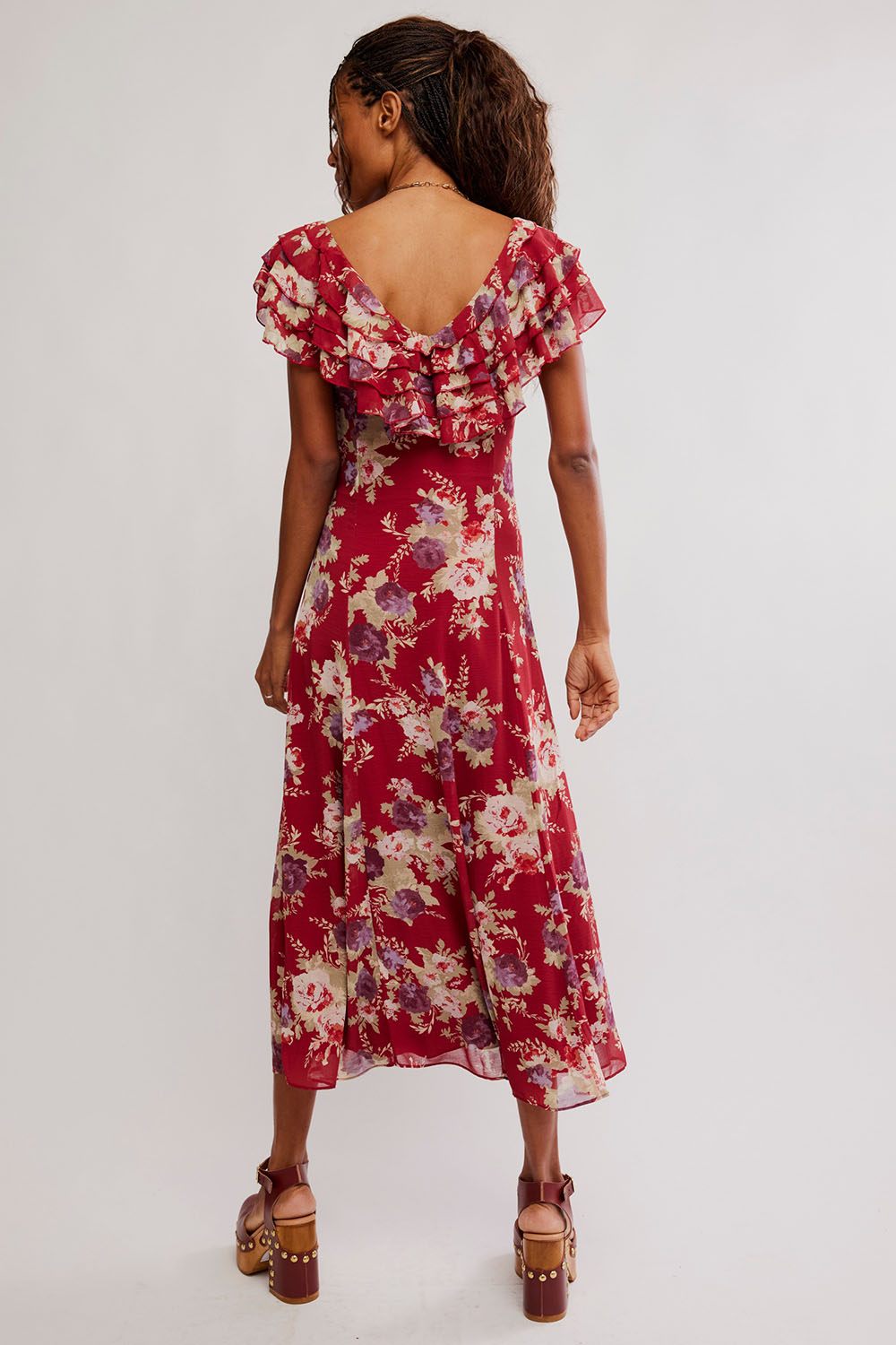 Free People - Forsythia Maxi - Richest Red Combo - Back