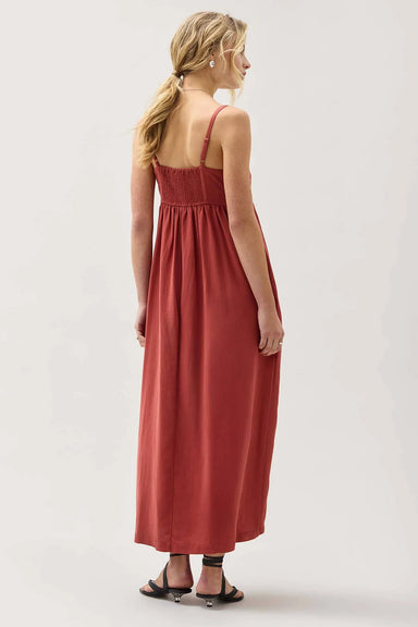 Richer Poorer - Linen Maxi Dress - Marsala - Back