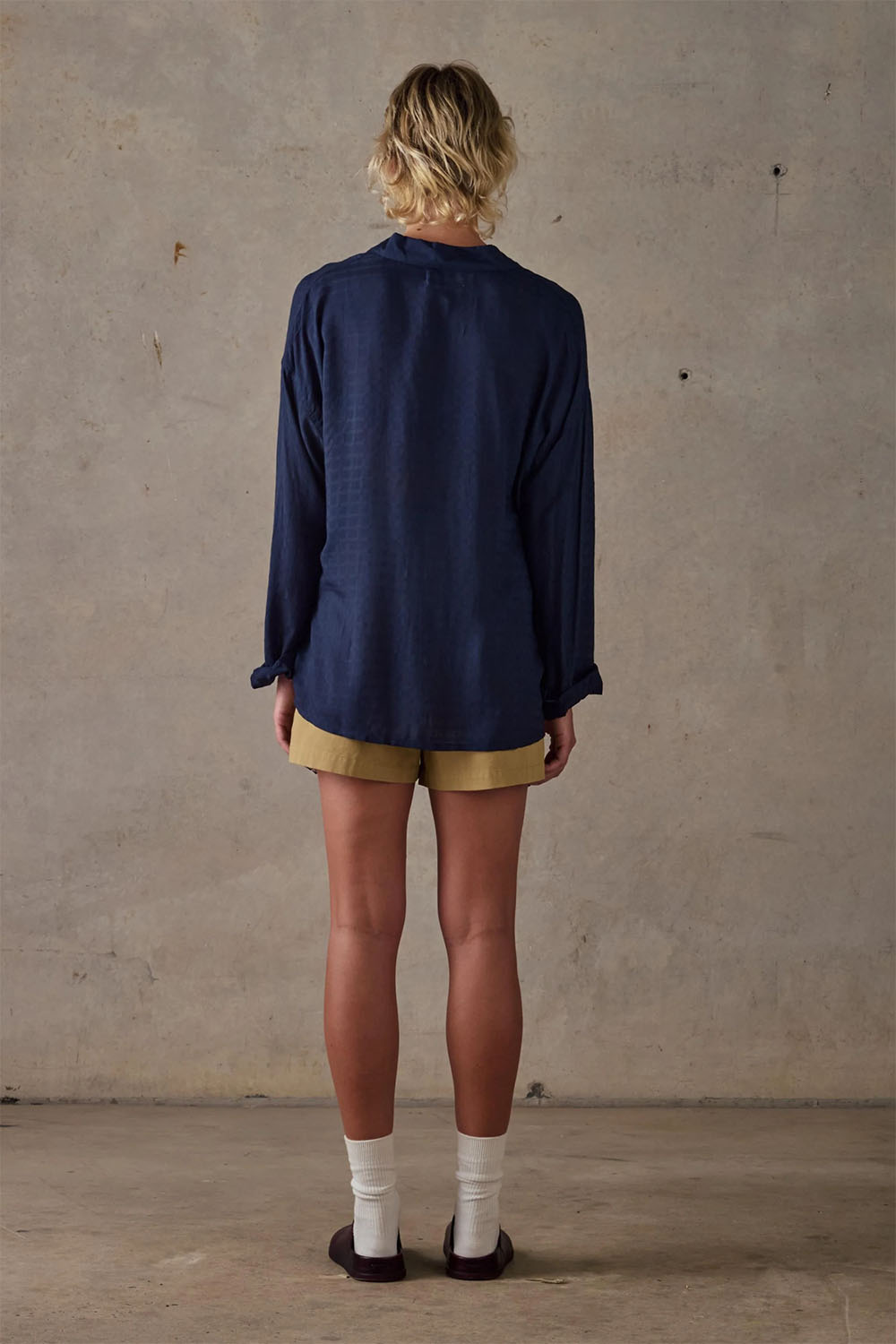 McTavish - Aloe Vera Long Sleeve Shirt - Dark Blue - Back