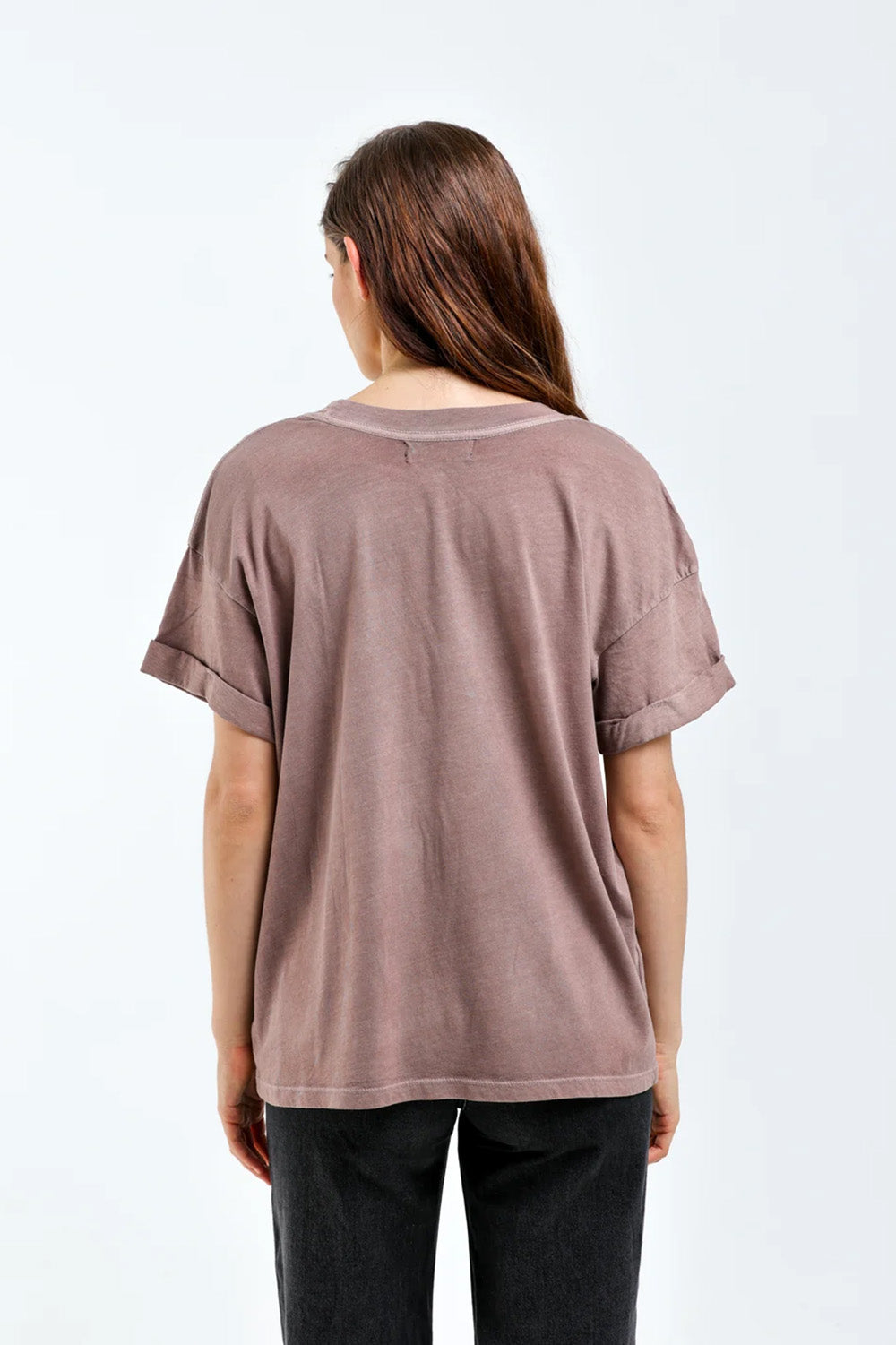 Girl Dangerous Easy Cowboy Tee in Mauve — Back view