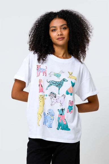 girl dangerous dogs tee vintage white