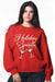 girl dangerous holiday spirits sweater red