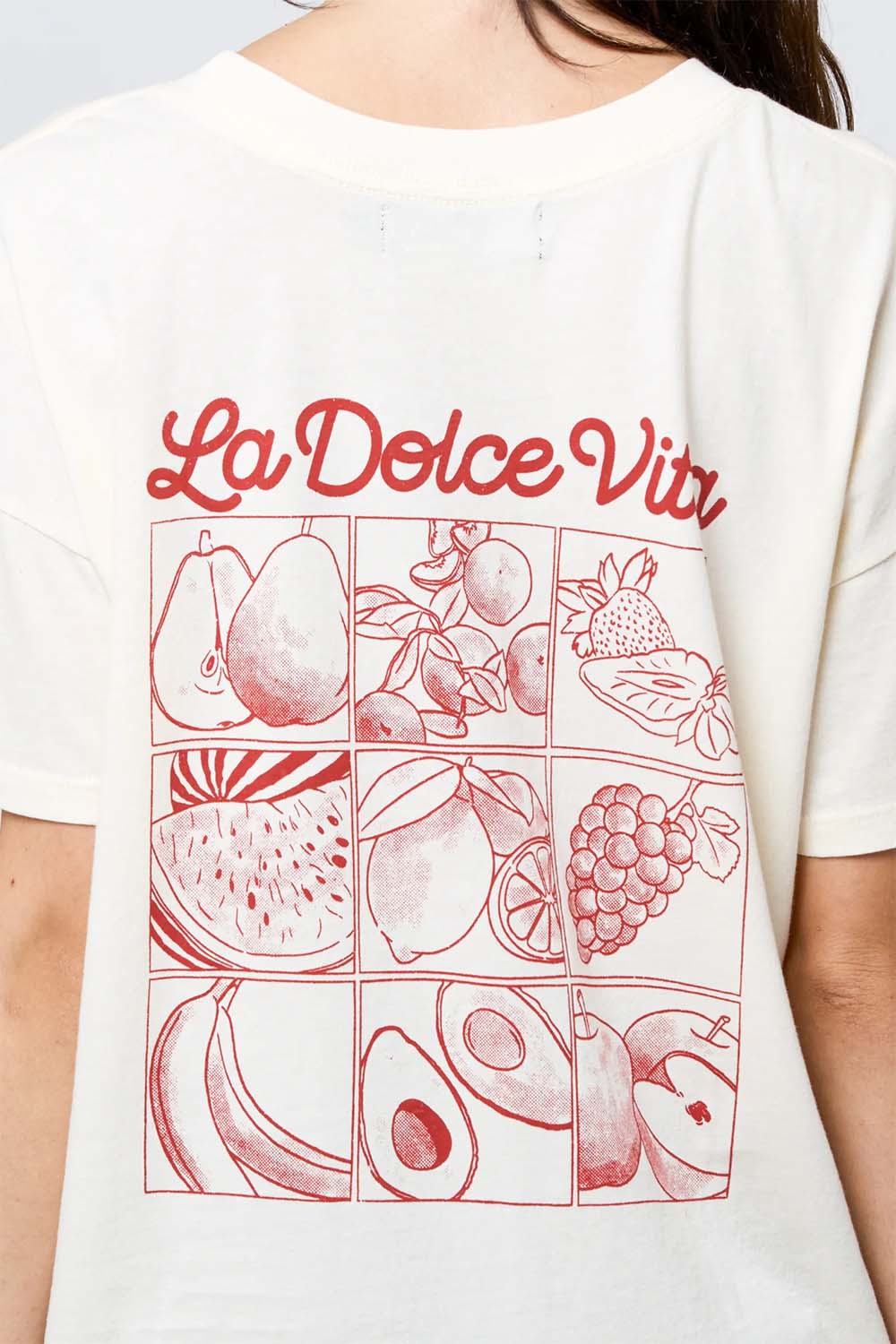 girl dangerous la dolce vita tee off white back detail
