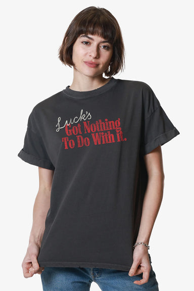 girl dangerous luck tee vintage black front