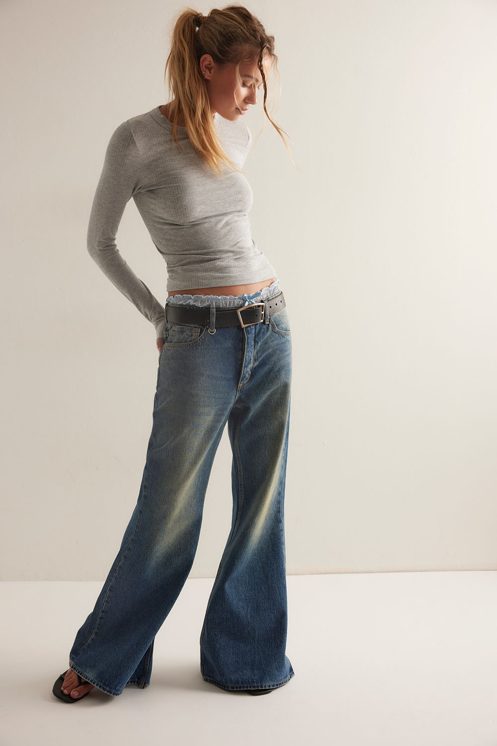 Free People - So Soft Seamless Long Sleeve - Heather Grey - Front