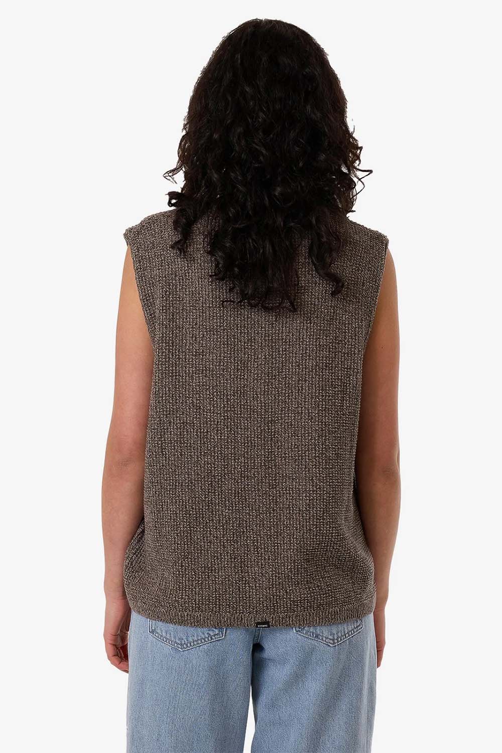 Thrills - Sam Knit Vest - Loam - Back