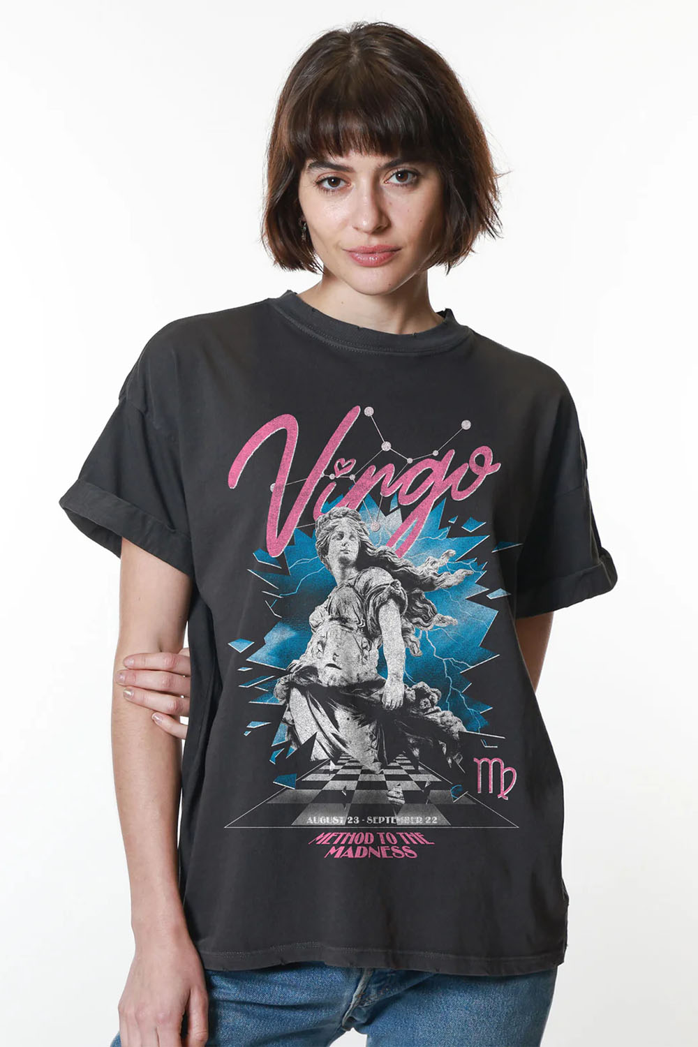 Girl Dangerous - Virgo Reunion Tour Boyfriend Tee - Vintage Black - Front 